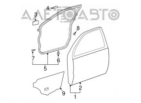 Door seal rear right Toyota Camry v30 2.4