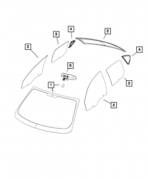 Front right door glass Dodge Dart 13-16