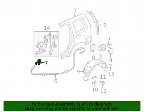 Handle for opening the hatch interior Honda CRV 12-16 black