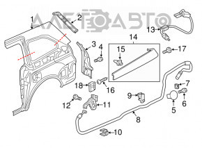 Ventilation shield left Acura MDX 14-20