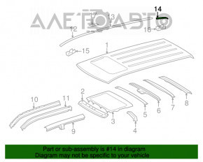 Roof trim rear right Toyota Highlander 08-13