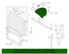 Expansion tank for cooling Audi Q7 4L 10-15 3.0 TDI