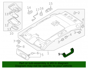 Audi Q5 80A 19-24 rear right ceiling handle, gray