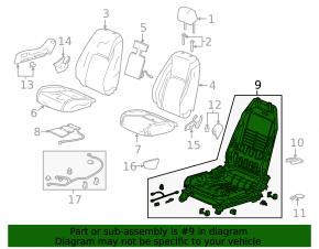 Honda Clarity 18-21 USA passenger seat slides, mechanical, frameless, with strain gauges