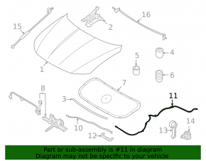 Rear Hood Release Cable for Hyundai Tucson 2022-2025
