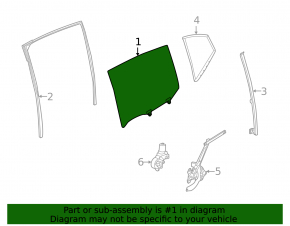 Glass of the rear left door Nissan Sentra 20-24