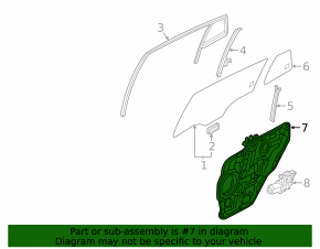 Window lifter with motor rear right Hyundai Ioniq 17-22