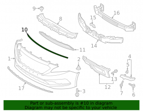 Hyundai Sonata 15-17 hood seal on bumper