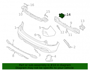Left rear bumper reinforcement fang Kia Seltos 2021-23 FWD