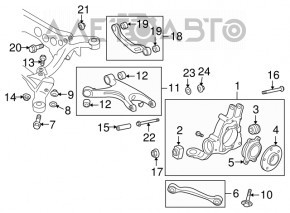 Rear right axle stud spacer bush Audi A4 B8 08-16 with bolt