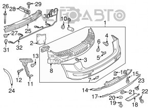 Rear bumper lip insert for Audi Q5 8R 13-17 S-line models with parking sensors