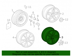 Wheel disk R19 Audi A3 8V 15-17 4d, 5d, 5 double spokes