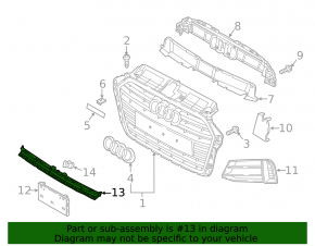 Lower grille front bumper Audi A3 8V 17-20 S-line