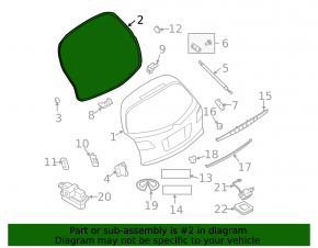 Rubber seal for trunk door Infiniti FX35 FX45 03-08
