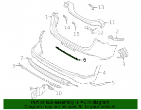 Rear bumper reflector, central, Hyundai Santa FE 21-23