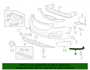 Front bumper mount right under headlight Chevrolet Cruze 11-16