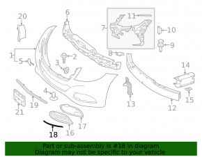 Front bumper cover right Mercedes S-class W222 14-17 AMG pkg