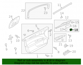 Front Left Seat Memory Buttons Ford Fusion mk5 17-20