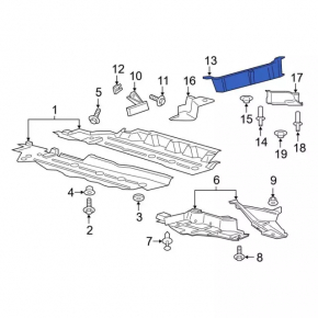 Rear bumper guard central Ford Edge 19-24 without towbar