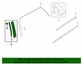 Door trim side rear left Mazda CX-9 16-22 front