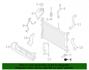 Radiator bracket lower left Infiniti QX30 17- rubber