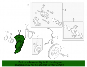 Brake disc cover front left Kia Forte 4d 14-18 under R16