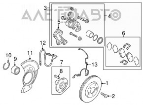 Brake disc cover front left Kia Forte 4d 14-18 under R16