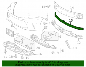 Front bumper upper absorber for Toyota Camry 25-26