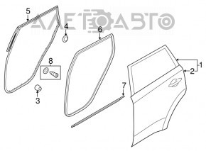 Door bare rear left Kia Soul 14-19