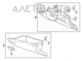 Honda Civic X FC 16-21 glove compartment, black