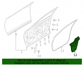 Inner door panel front left Infiniti QX50 19-25