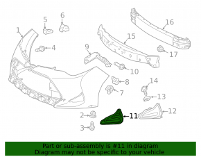Right front bumper grille for Toyota Corolla 14-16