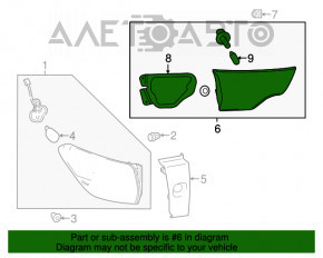 Light inside tailgate left Toyota Highlander 17-19 TYC