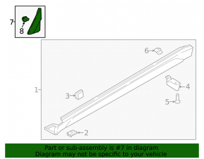 Right fender molding corner Hyundai Tucson 16-21, broken mount