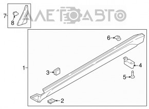 Right fender molding corner Hyundai Tucson 16-21, broken mount
