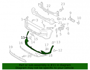 Front bumper lip Hyundai Santa FE 21-23, radar structure, scratches
