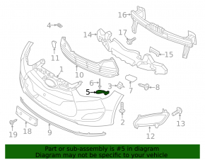 Left inner front bumper mount for Hyundai Veloster 12-17