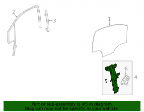 Front left window lift mechanism for a 13-22 Buick Encore