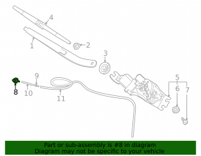Kia Sorento 21-25 HEV, PHEV rear window washer nozzle