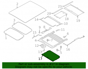 Front sunroof curtain Ford Flex 09-12