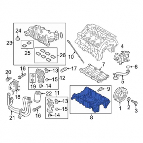 Engine sump Ford Explorer 13-19 3.5 type 2