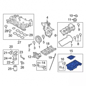 Engine sump Ford Explorer 13-19 3.5 type 2
