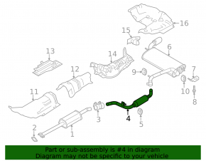 Exhaust manifold, middle section, Ford Focus mk3 15-18 rest 1.0T