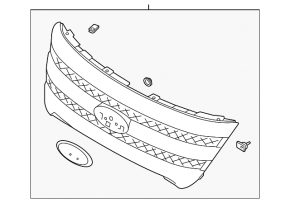Radiator grill with frame and chrome in assembly Ford Explorer 13-15 prerest sport, with emblems