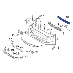 Front bumper reinforcement Ford Mustang mk6 18- under the hook