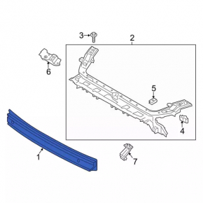 Front bumper reinforcement Ford Mustang mk6 18- under the hook