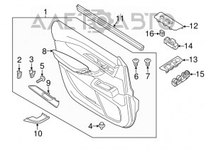 Door trim card front right Mazda CX-9 16- black
