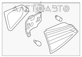 Lower left fog light cover for Tesla Model S 16-20, restyling chrome