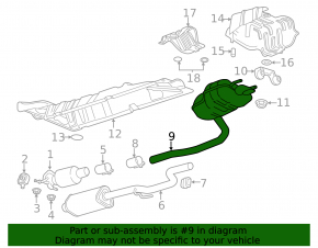 Rear muffler with barrel for Chevrolet Cruze 16-