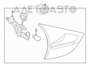 Inner tailgate light, right, Nissan Rogue 17-20